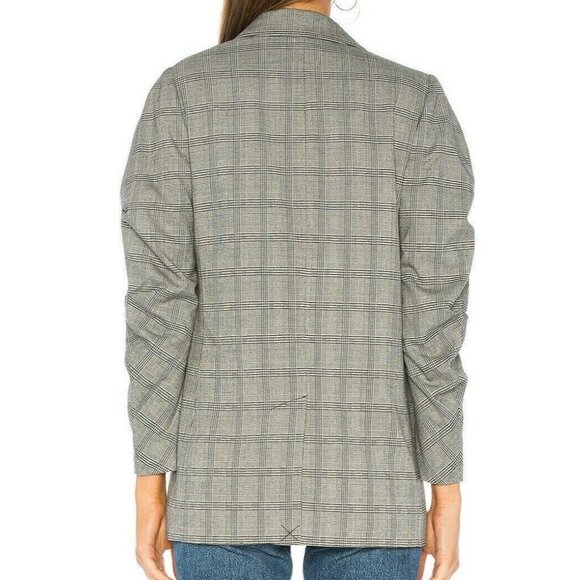 Joie Tomika Ruched Sleeve Blazer Jacket Women Size 12 Caviar Multi MSRP$398 - Picture 4 of 12